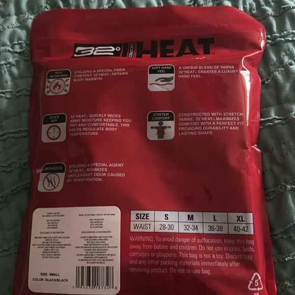 Men's two pack size small black base layer pants degrees NEW - Picture 2 of 2